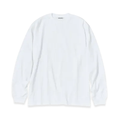 AURALEE Luster Plaiting L/S Tee "White"