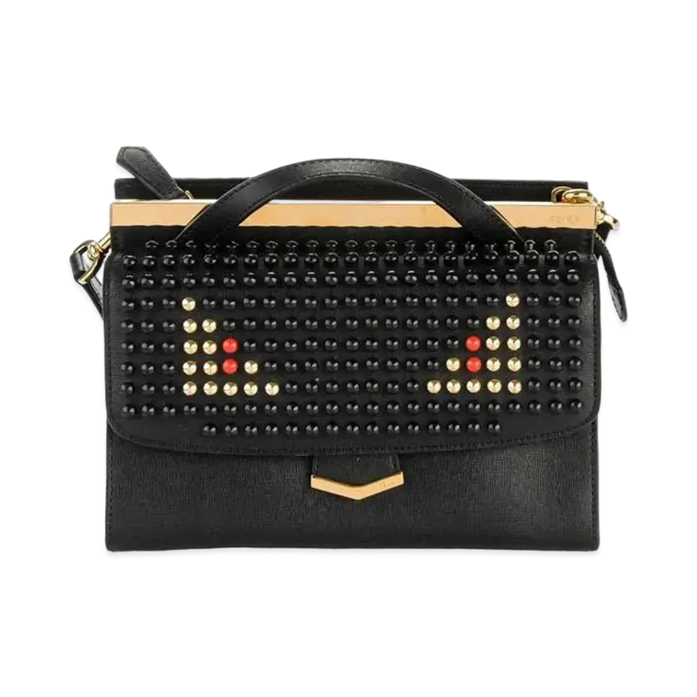 FENDI Monster Studs Shoulder Bag "Black"