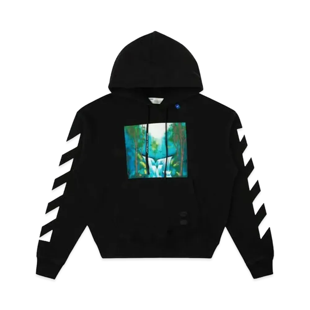 OFF-WHITE Diag Waterfall Hoodie "Black"