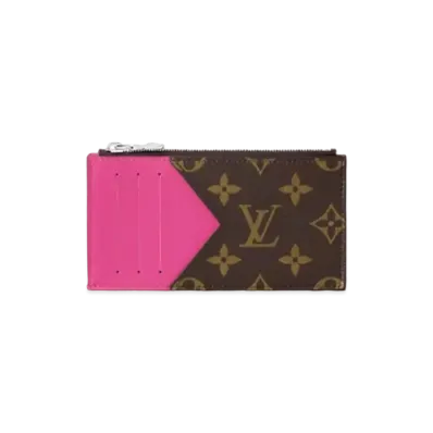 Louis Vuitton Coin Card Holder Monogram Macassar "Fucshsia"