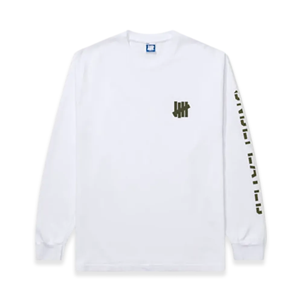 UNDEFEATED Stencil L/S Tee "White"