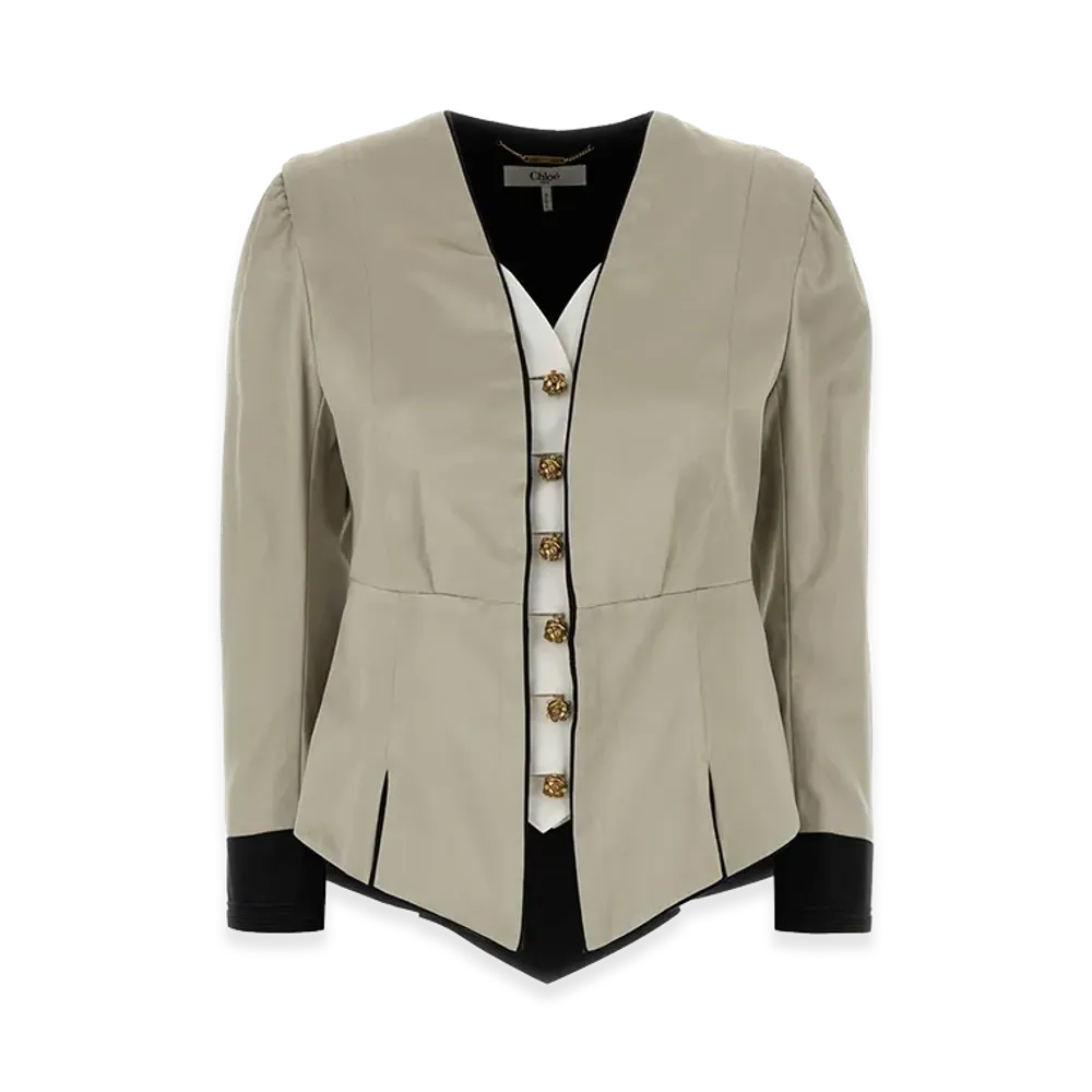 Chloe Women's Satin Blazer "Light Grey"