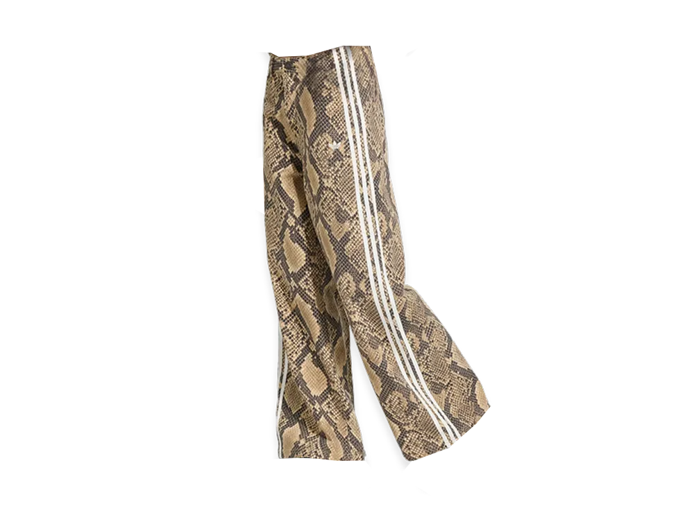 adidas Women's Snake Print Denim Loose Pants "Linen/Magic Beige"