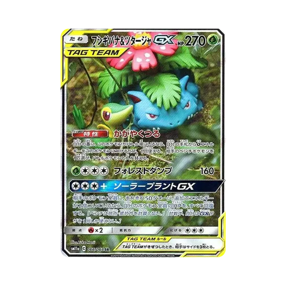 フシギバナ&ツタージャGX SR: SA[SM11a 066/064](強化拡張パック「リミックスバウト」)