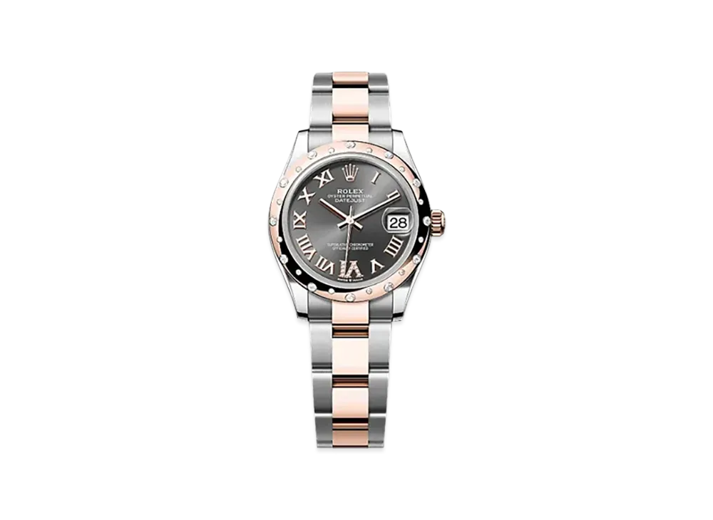 ROLEX Datejust 31mm Oystersteel & Everose Gold Diamond 278341RBR "Slate"