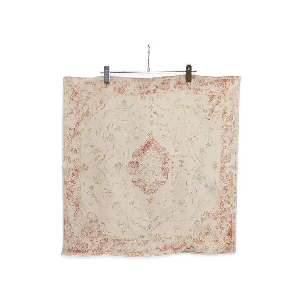 ANCELLM Hand-Drawn Silk Scarf "Cream"
