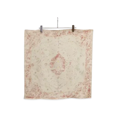 ANCELLM Hand-Drawn Silk Scarf "Cream"