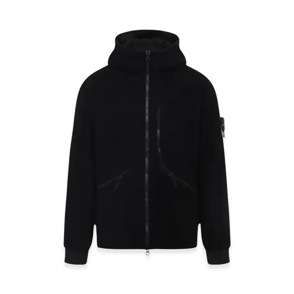 Stone Island Wool Nylon Hooded Jacket "Navy"