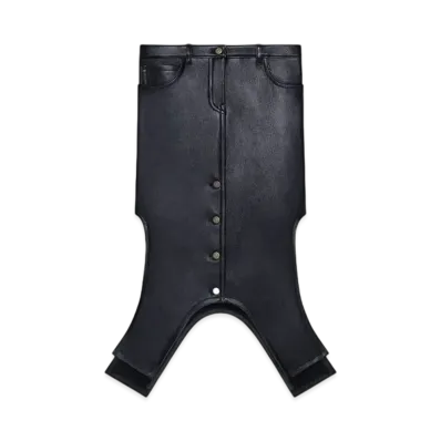 Courreges Reversed Long Leather Skirt "Black"