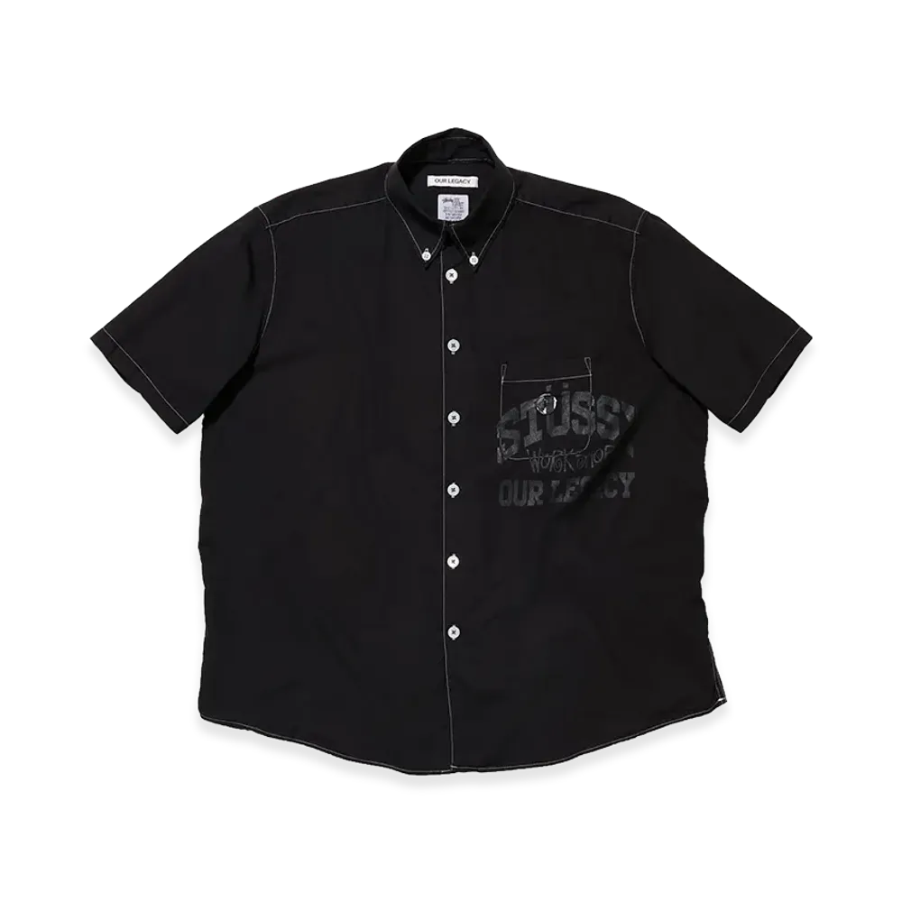 OUR LEGACY Work Shop x Stussy Borrowed Bd Shortsleeve "White OD Black"