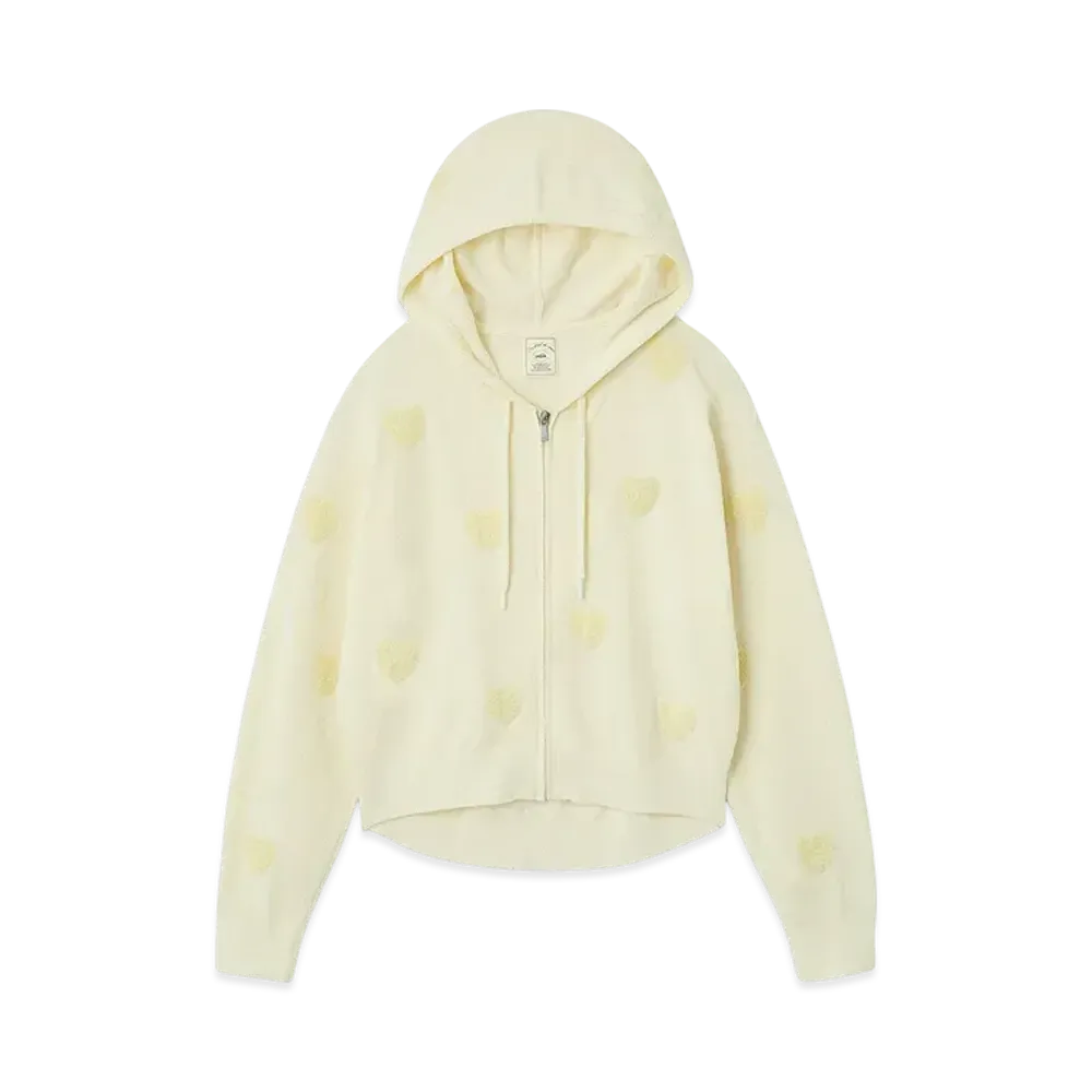 GELATO PIQUE Heart Jacquard Cropped Parka "Yellow"