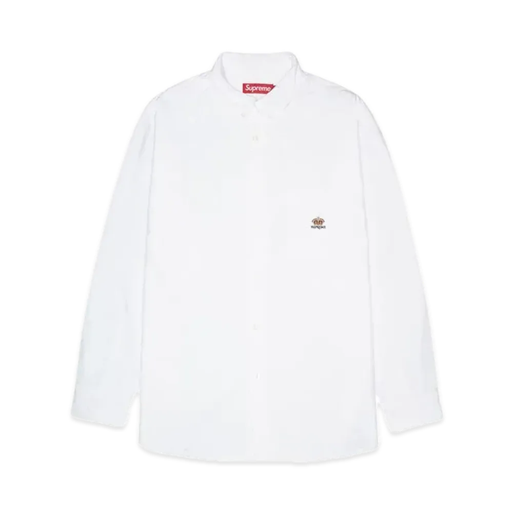 Supreme Loose Fit Flannel Oxford Shirt "White"