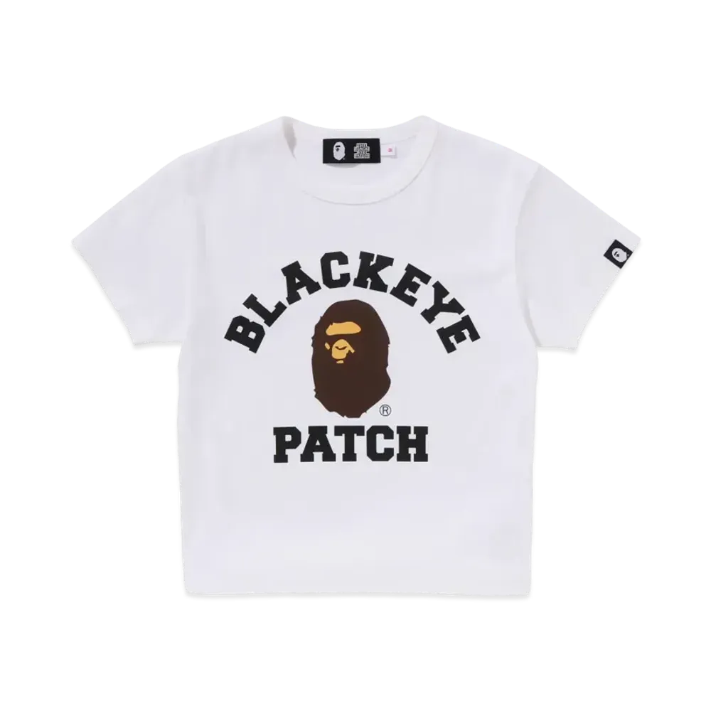 A BATHING APE x Black Eye Patch [Ladies'] College Mini Tee "White"