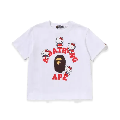 A BATHING APE x Hello Kitty Ladies College Mini Tee "White"