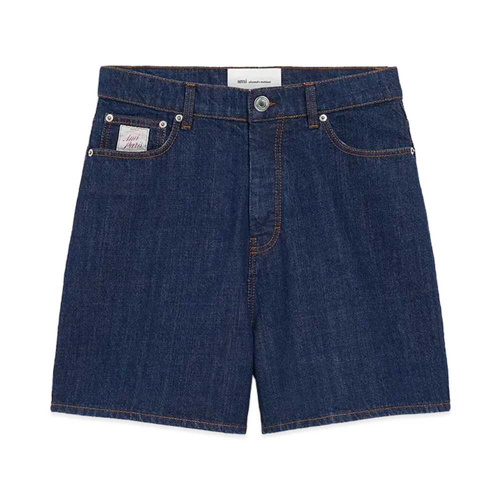 AMI PARIS Cotton Shorts With Ami Paris Heritage Label "Blue"