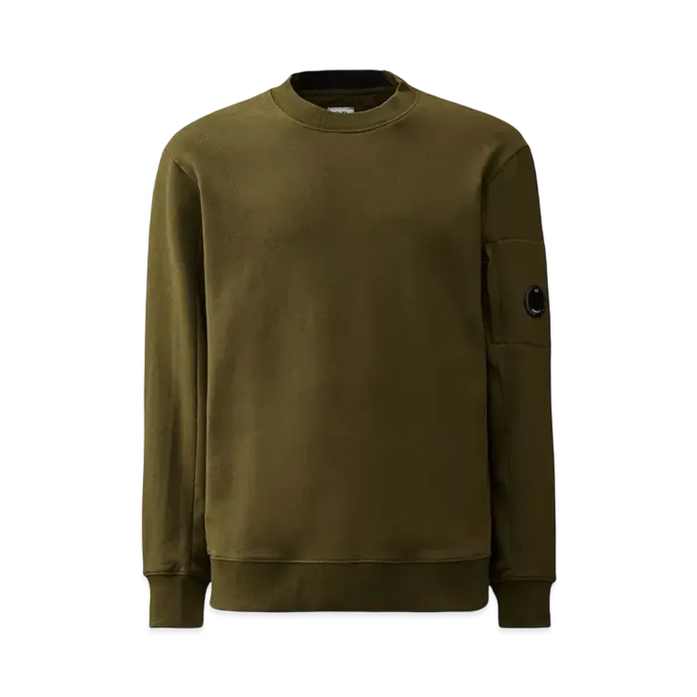C.P Company Diagonal Raised Fleece Crew Neck Lens Sweatshirt "Ivy Green"