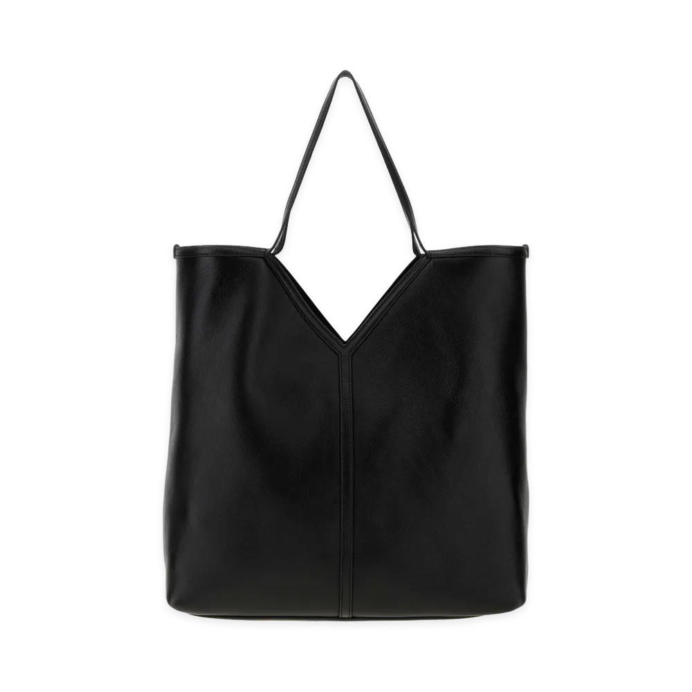 Saint Laurent Leather Y Shopping Bag "Nerorusticcamel/Black"