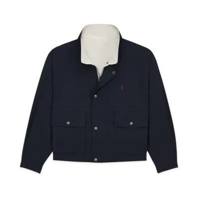 Saint Laurent Women's Cassandra Reversible Work Jacket "Navy/Ecru"