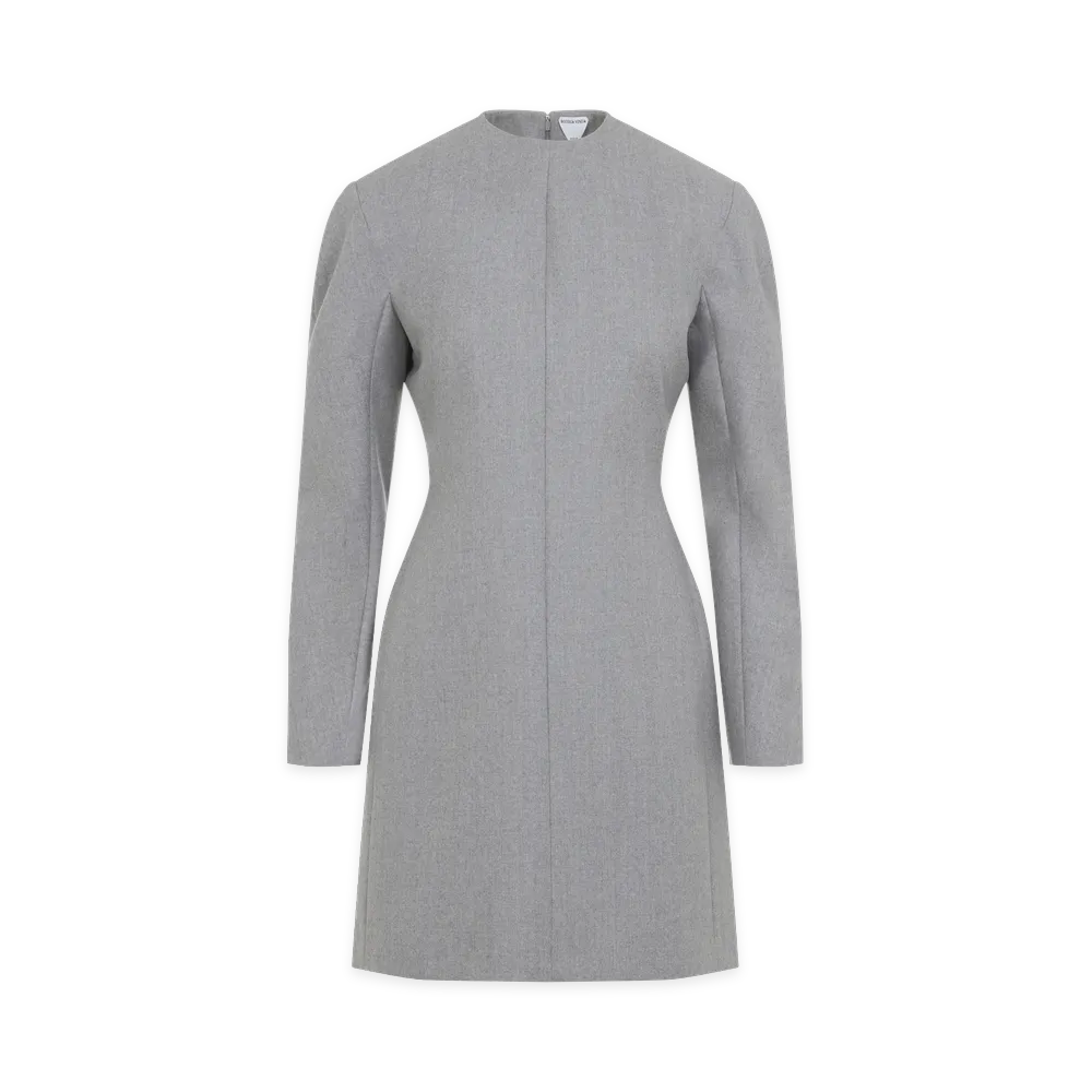 Bottega Veneta Women's Sterling Compact Wool Mini Dress "Gray"