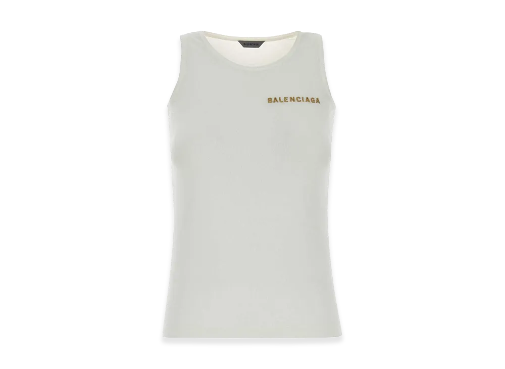 BALENCIAGA Women's Cotton Blend Tank Top "White"