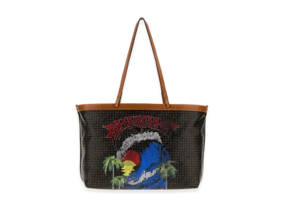 BALENCIAGA Women's Printed Canvas Medium Select Shopping Bag "Black"