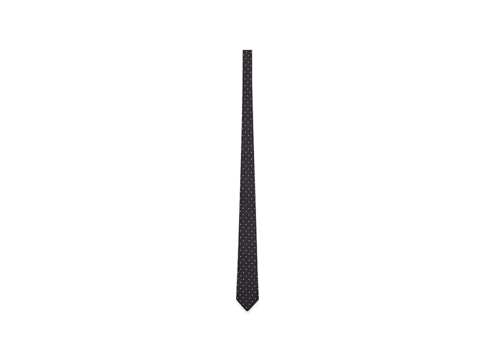 Saint Laurent Tie In Silk Jacquard "Brown"