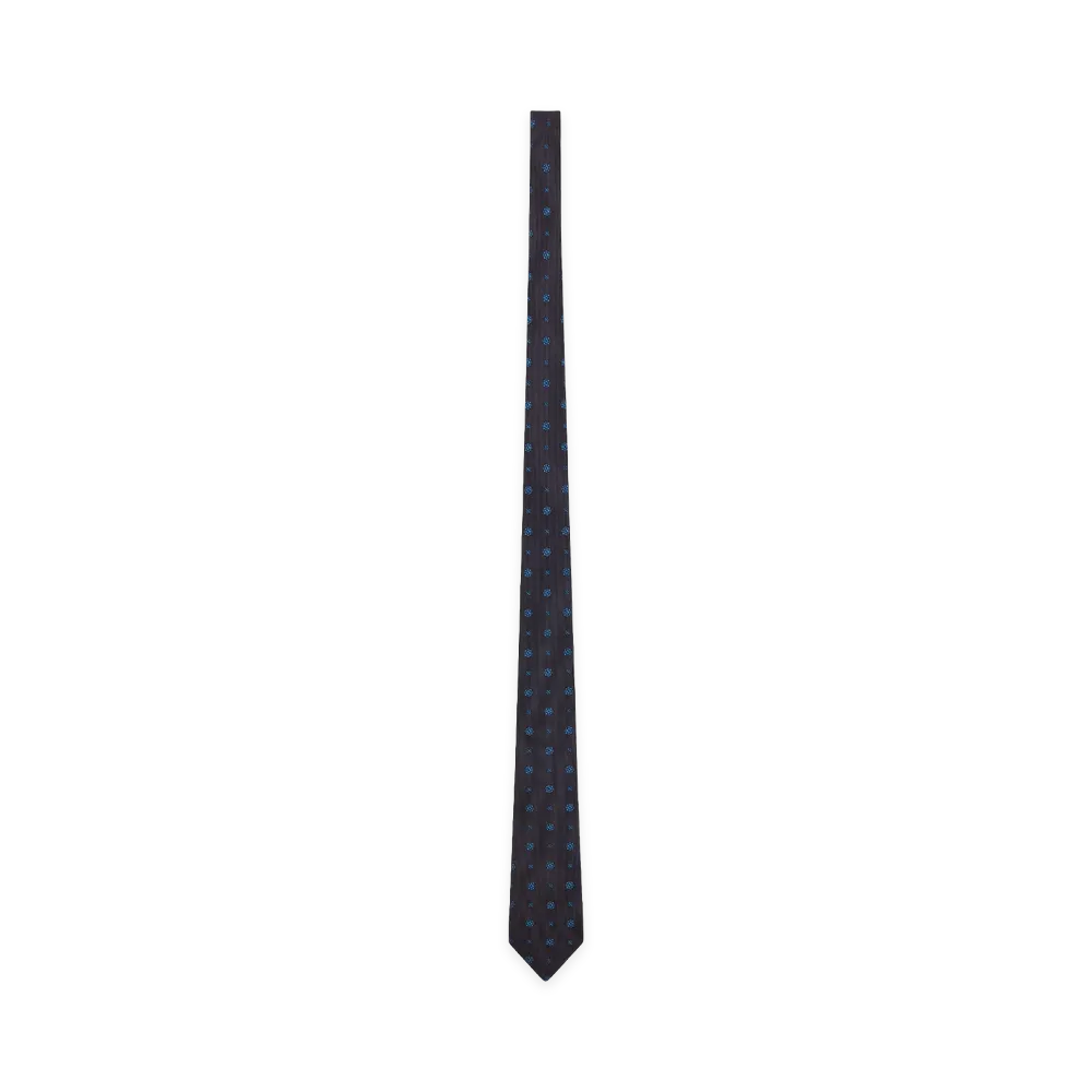 Saint Laurent Tie in Silk Jacquard "Navy/Blue"