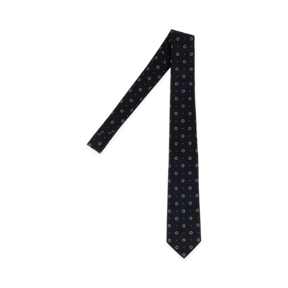 Saint Laurent Embroidered Jacquard Tie "Blue"