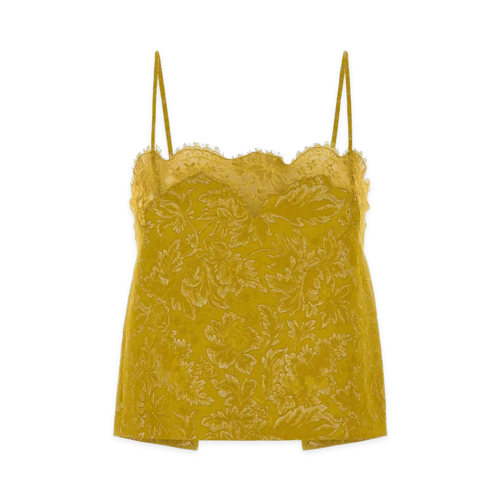 Saint Laurent Women's Jacquard Top "Gold"