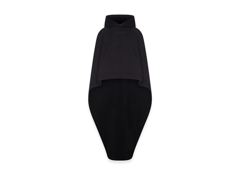 BALENCIAGA Women's Oversized Asymmetric Hooded Sweatshirt Cape "Black"
