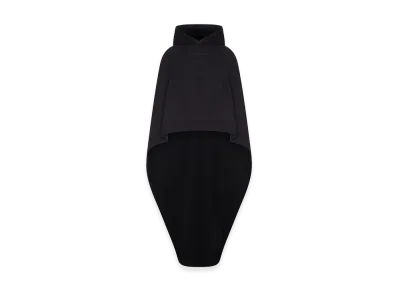 BALENCIAGA Women's Oversized Asymmetric Hooded Sweatshirt Cape "Black"