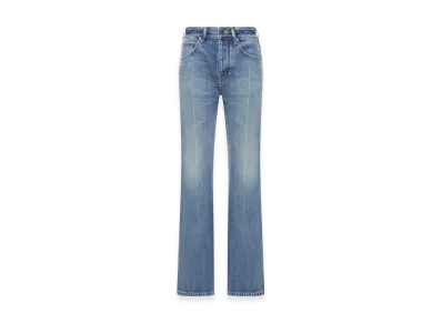BALENCIAGA Women's Medium Wash Denim Flare Jeans "Blue"