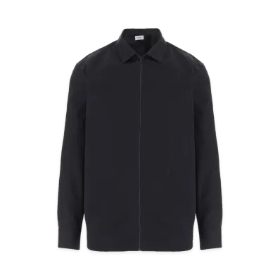 Saint Laurent Zip-Front Cotton Shirts "Black"