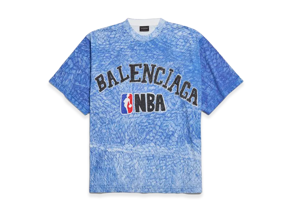 BALENCIAGA x NBA Collaboration Oversized T-Shirt "Blue"