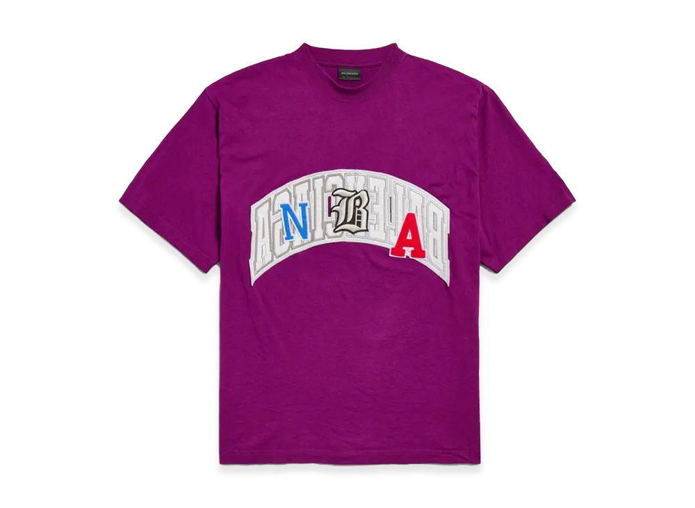 BALENCIAGA x NBA Collaboration Oversized T-Shirt "Purple"