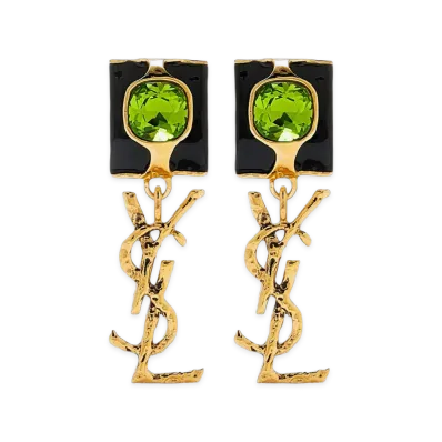 Saint Laurent Women's Cassandre Pendant Earrings "Gold"