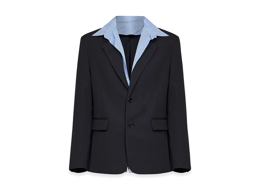BALENCIAGA Wool Blazer "Blue/Black"