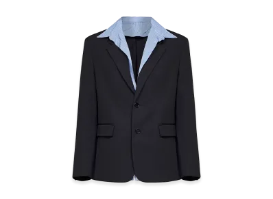 BALENCIAGA Wool Blazer "Blue/Black"