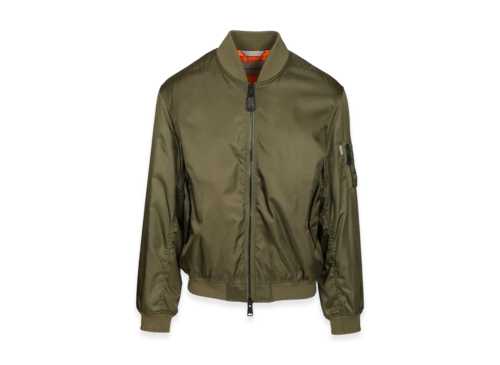 BALENCIAGA Nylon Bomber Jacket "Olive Green"