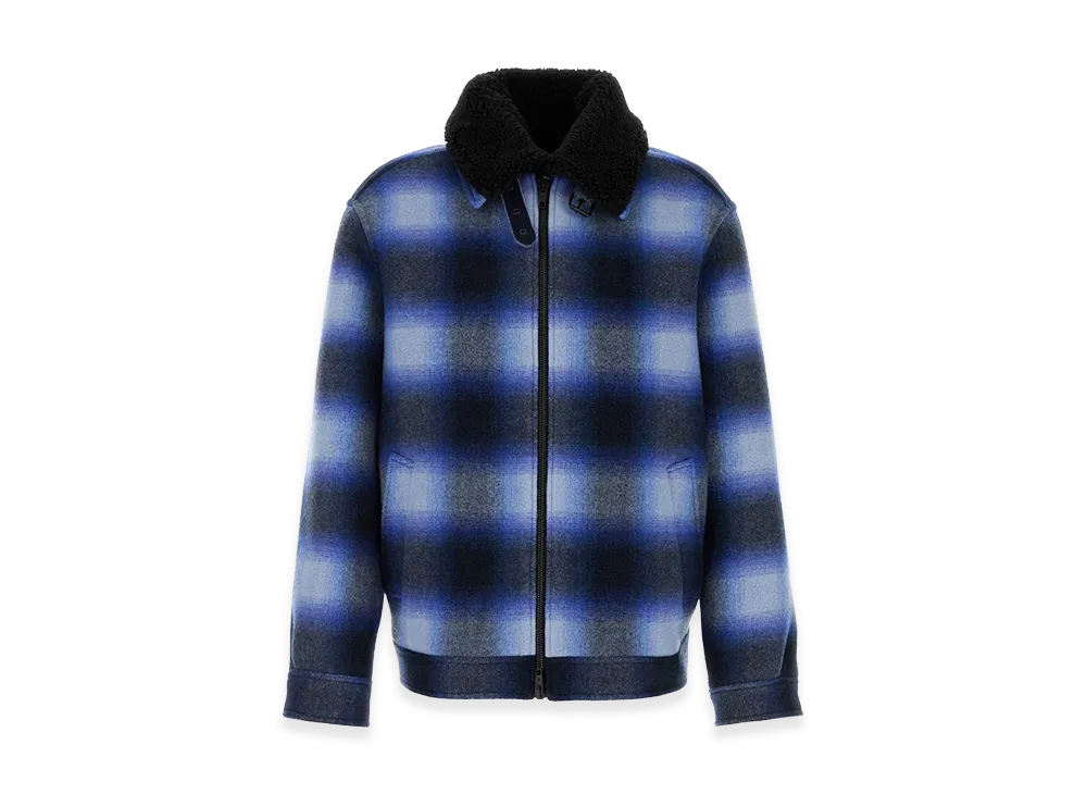 BALENCIAGA Embroidered Wool Bomber Jacket "Blue/Black"