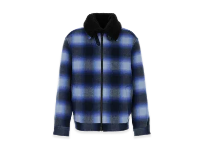BALENCIAGA Embroidered Wool Bomber Jacket "Blue/Black"
