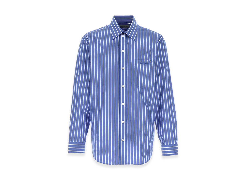 BALENCIAGA Embroidered Poplin Shirt "Light Blue"