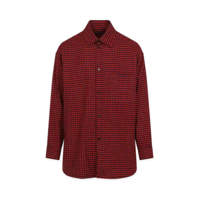 BALENCIAGA Flannel Overshirt "Red"