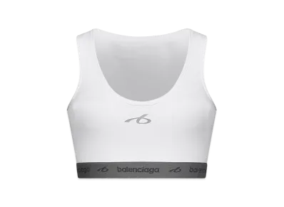 BALENCIAGA Women's Techwear Bra Tank Top In Technical Fabric "White"