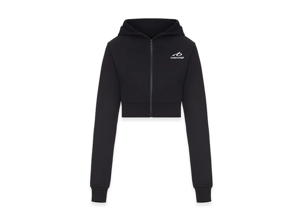 BALENCIAGA Women's Cocoon Techwear Sweatshirt in Black Dry Fleece "Black"