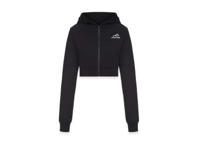 BALENCIAGA Women's Cocoon Techwear Sweatshirt in Black Dry Fleece "Black"