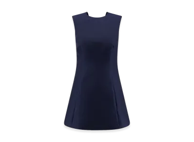BALENCIAGA Women's Wool Blend Mini Dress "Midnight Blue"