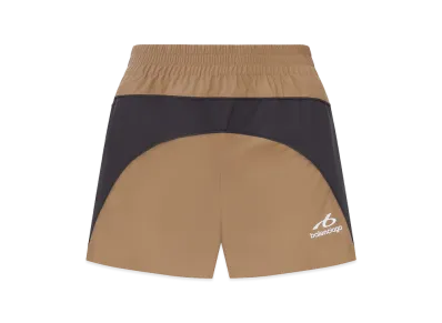 BALENCIAGA Women's Techwear Shorts in Soft Technical Fabric "Brown"