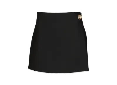 BALENCIAGA Women's Mini Tailored Skort Wool Silk "Black"