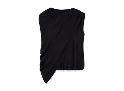 BALENCIAGA Women's Silk Cady Cape Top "Black"